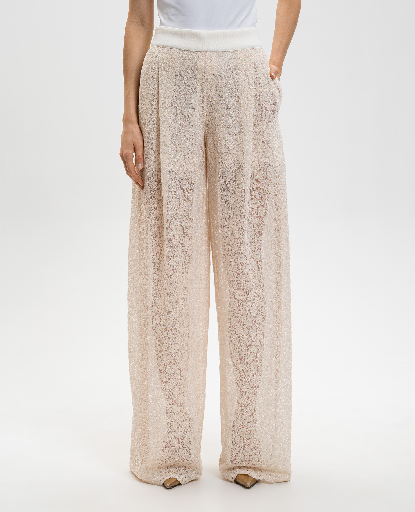 

Beige lace pants Ermanno Scervino