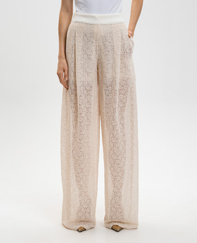 Ermanno Scervino Beige lace pants D482P360EQF