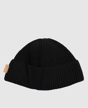 Ami Paris Black wool beanie hat UBO010AK0005