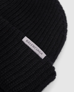 Balenciaga Black wool beanie hat A001NH4G6B0