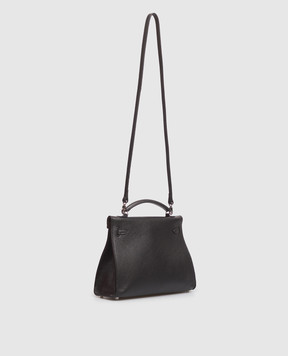 Babe Pay Pls Black leather satchel bag 06508