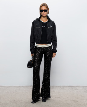 Palm Angels Black cropped windbreaker PAWEB002FB001