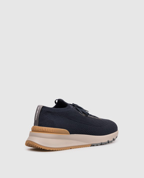 Brunello Cucinelli Blue wool sneakers MZUWLBO253