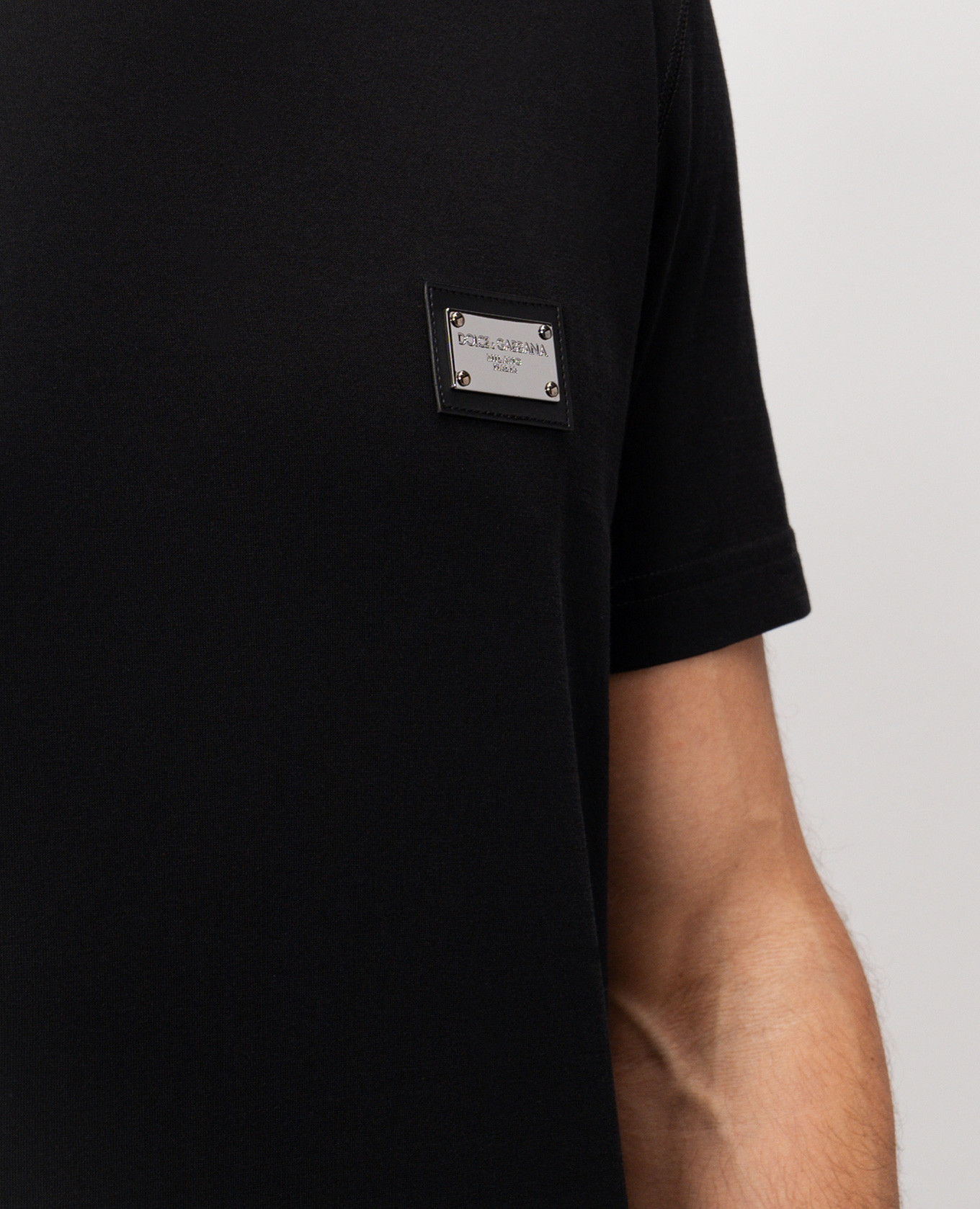 

Black T-shirt with metallic felt Dolce&Gabbana