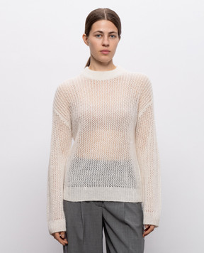 Peserico Ivory openwork jumper with sequins A99240F0509335