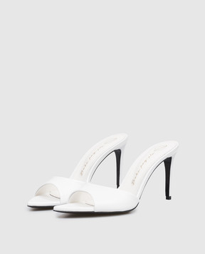 Babe Pay Pls White leather mules 205804KO