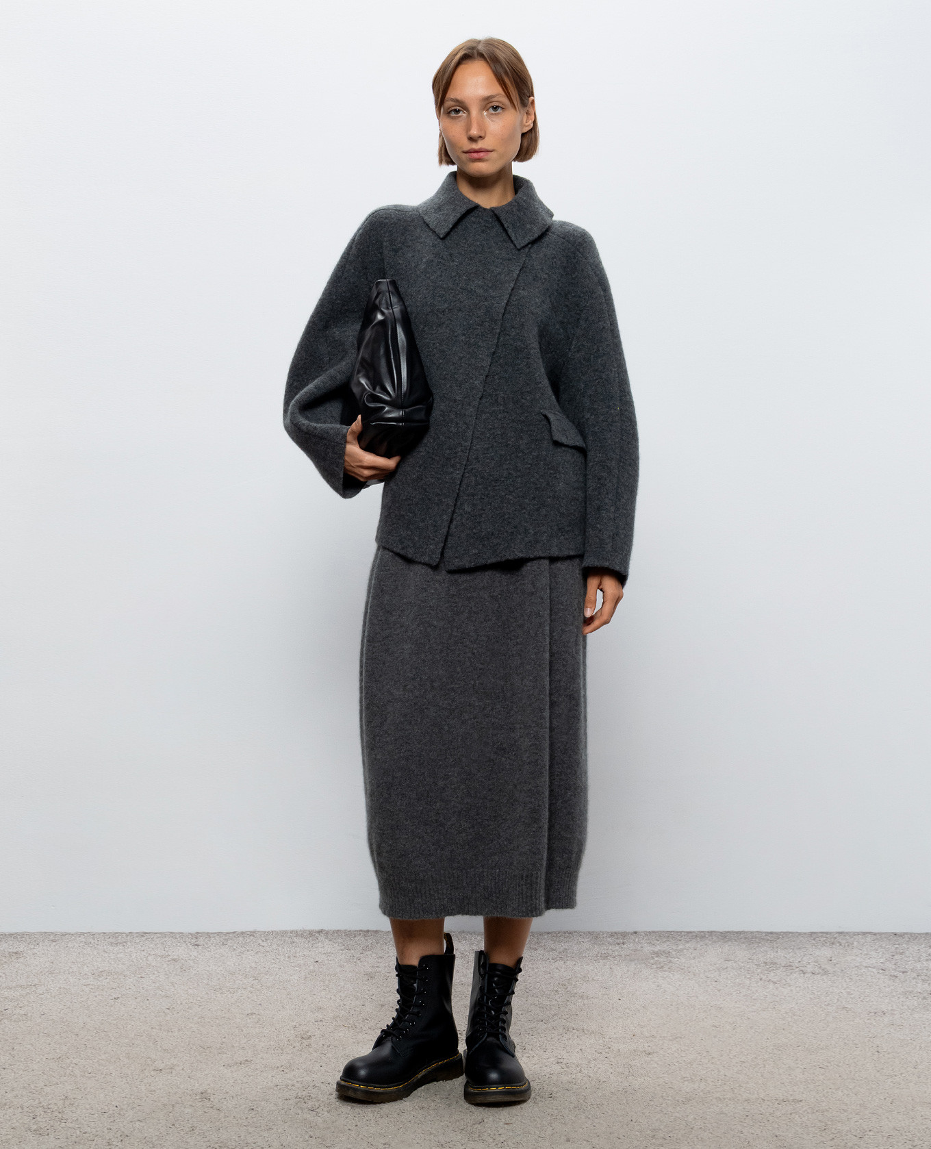 Gray cropped coat BOBOUTIC 2
