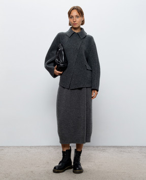 BOBOUTIC Gray skirt with cashmere and silk 5173