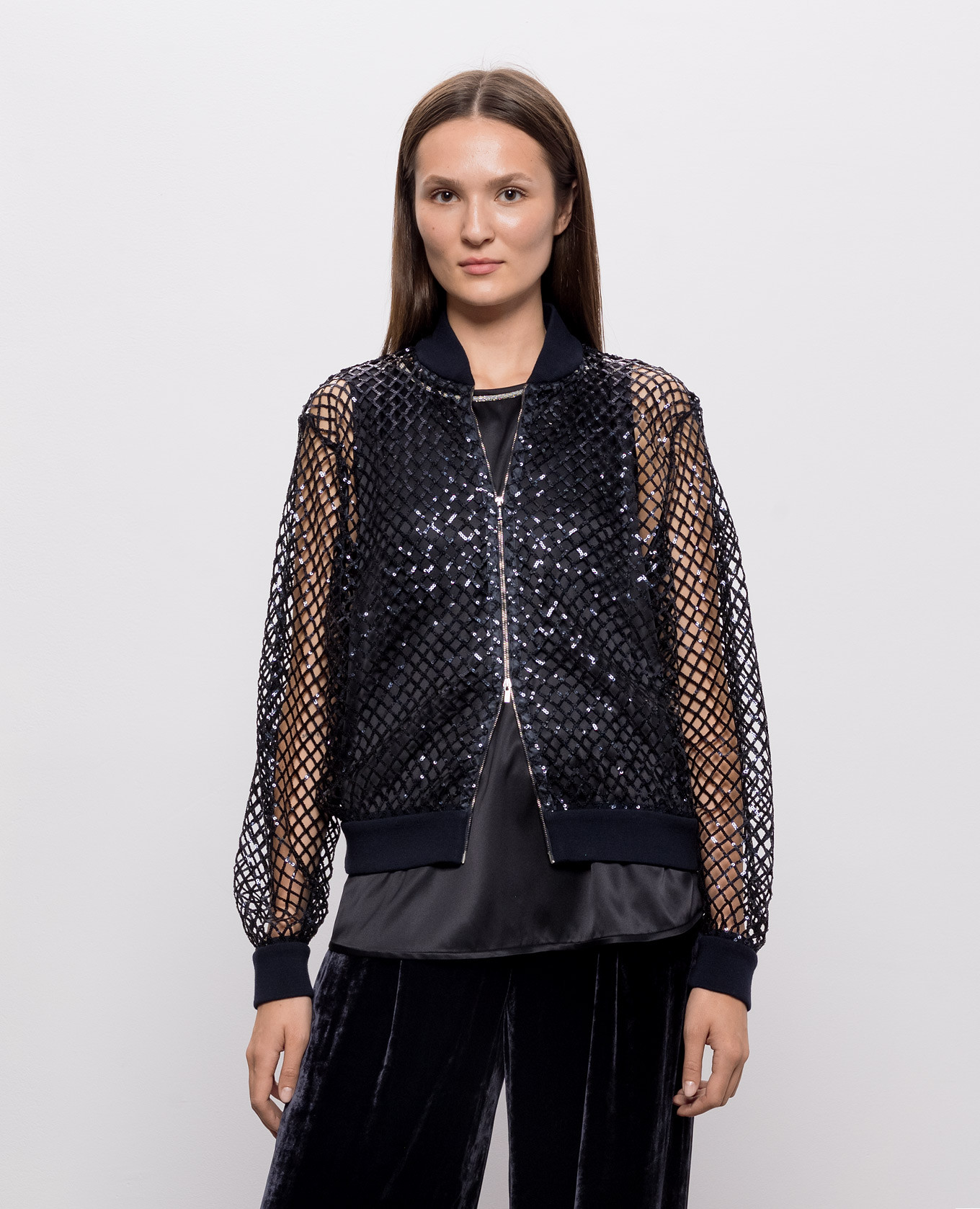 Blue openwork sequin cardigan Peserico 2