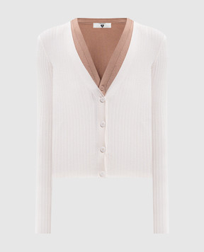 Twinset Double-layered cardigan in ivory 262LI3EAA