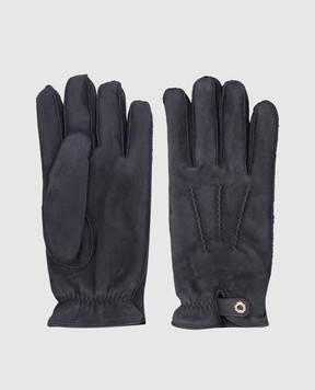 Stefano Ricci Blue suede gloves MUG6300020LACONV