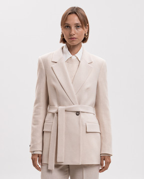 Peserico Beige double-breasted wool jacket S01250A04314