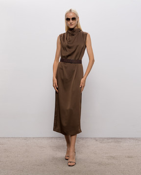 Brunello Cucinelli Brown midi dress M0H38A5519