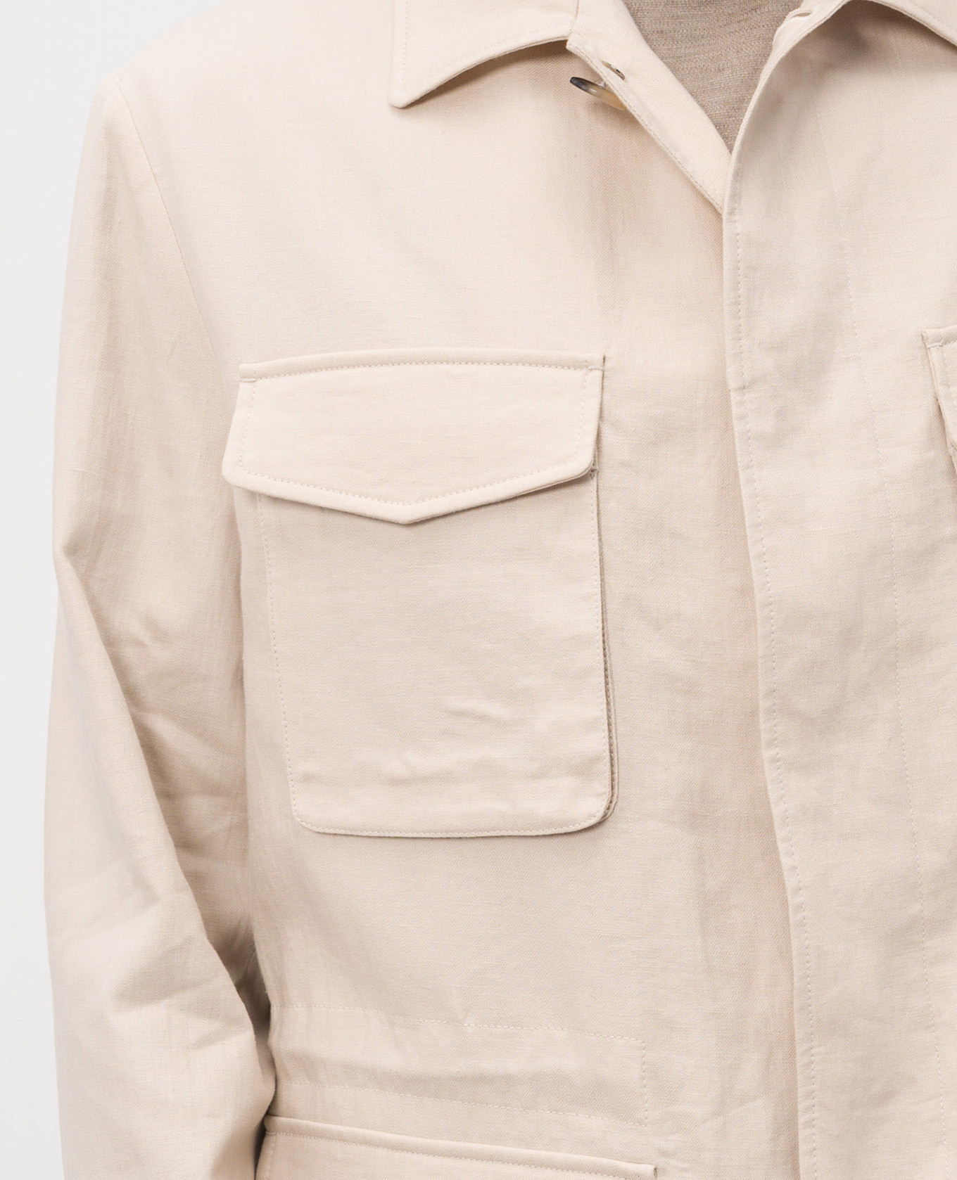 Beige linen jacket Agnona 5