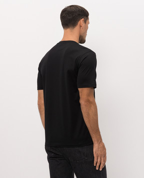 Stefano Ricci Black T-shirt with monogram embroidery MNH6305490TE0001