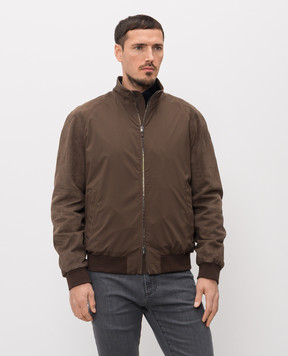 Canali Brown suede combination jacket LE00303O70485