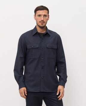 ISAIA Blue wool and cashmere shirt OSH009P9040