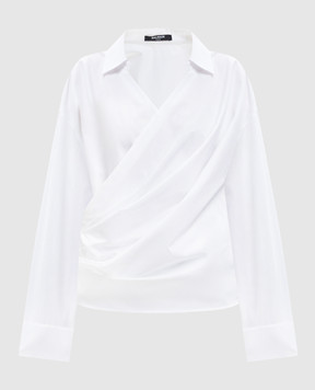 Balmain White blouse with drapery GF0HU491CG72