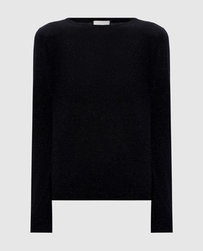 Allude Black merino wool jumper with lurex 25564100