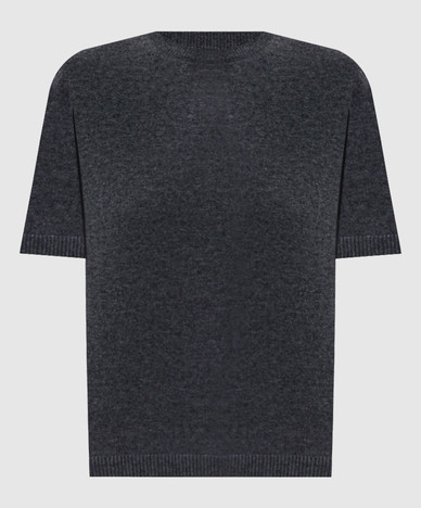 JUST grijze wollen en kasjmier top