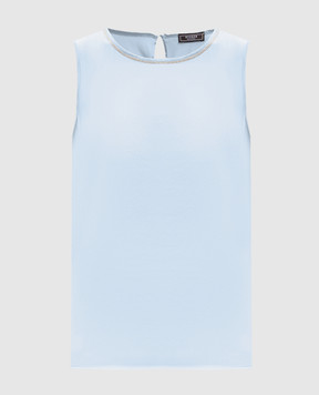 Peserico Blue silk top A08893D02372