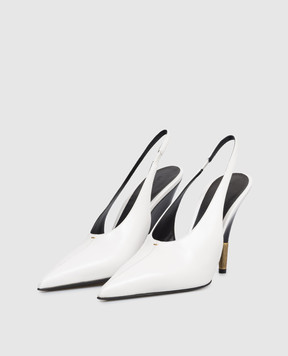 Khaite Bella white leather slingbacks F20481027