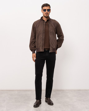 Trussardi Brown suede bomber jacket R313M000047NML903L53