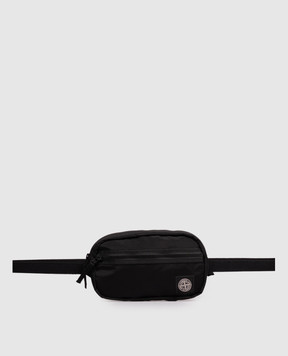 Stone Island Black belt bag with logo patch L2S159200014S0251