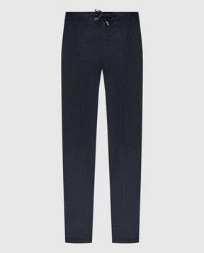 Enrico Mandelli Blue linen pants GYM02B5654