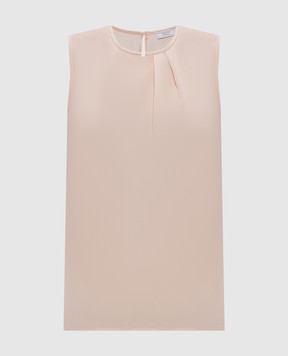 Peserico Pink silk top with monil chain A0863407325