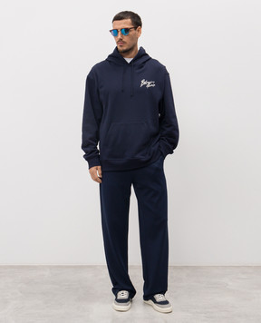 Balmain Blue hoodie with logo GH1JR007BD40