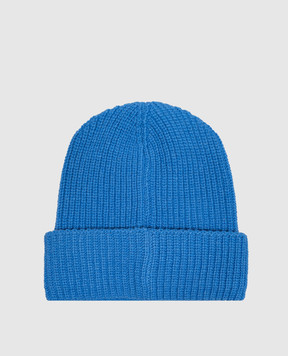 Moncler ENFANT Children's blue wool and cashmere hat L29543B00016M4281