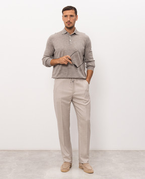 Enrico Mandelli Beige cashmere pants GYMP015607