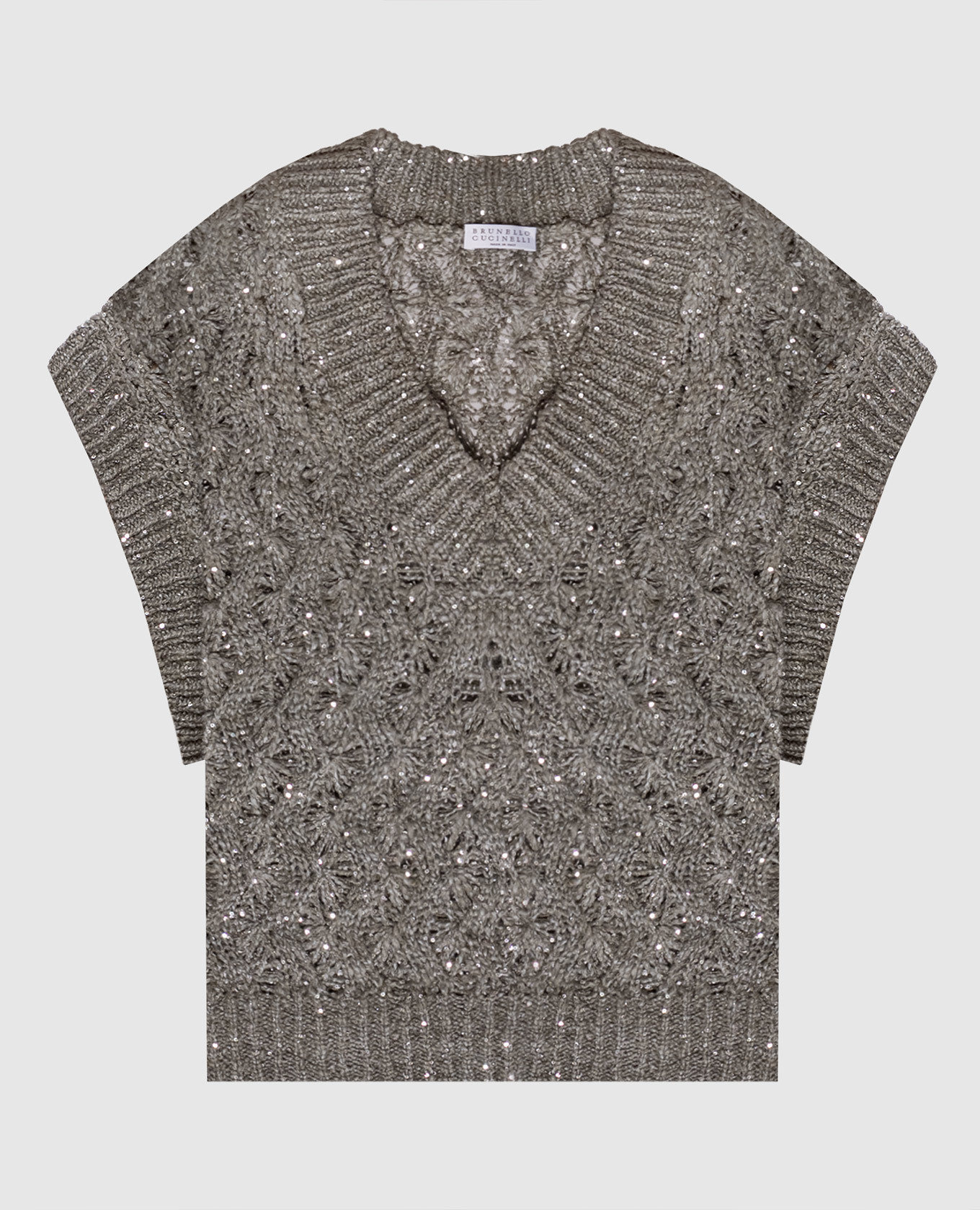 Khaki silk and linen vest Brunello Cucinelli