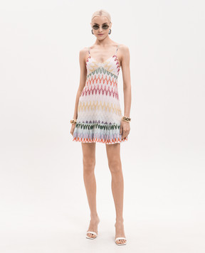 Missoni White sundress with a patterned ruffle DS26SG40BR015I
