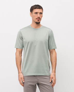 Enrico Mandelli Green t-shirt with logo patch 3K052A5677