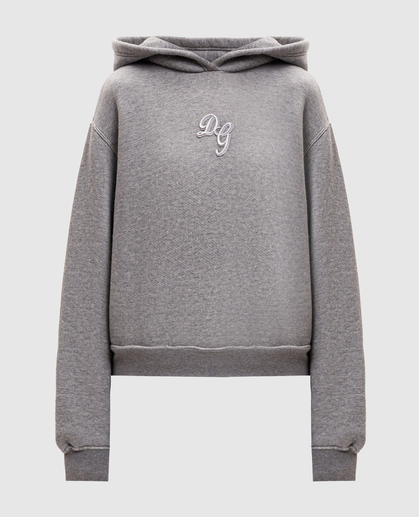 Gray hoodie with monogram patch