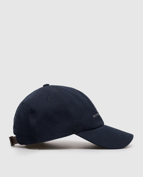 Brunello Cucinelli Blue cap with logo embroidery M252D9850