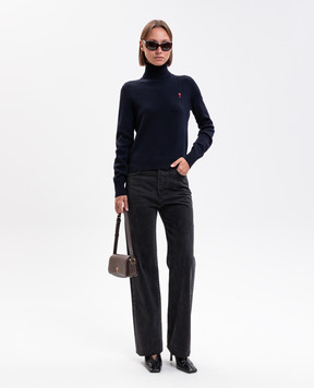 Ami Paris Blue merino wool golf FKS827001