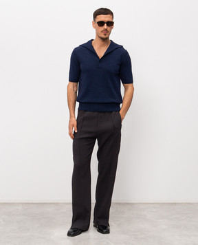 Dolce&Gabbana Blue polo shirt with monogram embroidery GXZBHZJGMGX