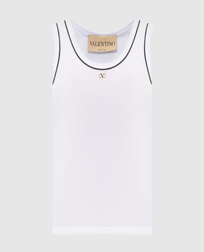 Valentino White T-shirt with emblem 9B3MC02QAA5
