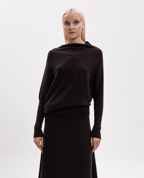Agnona Brown asymmetric cashmere sweater K5100584K080Q