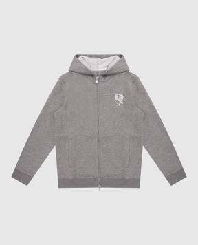 Brunello Cucinelli Children's gray sports jacket with print BM831E500B