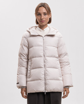Peserico Beige down jacket with monil chain A24120J6957