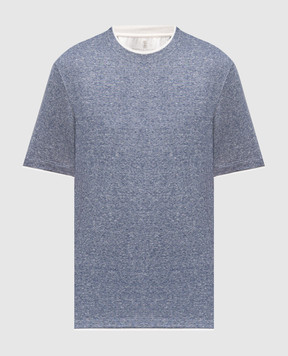 Brunello Cucinelli Blue linen t-shirt MW8357427