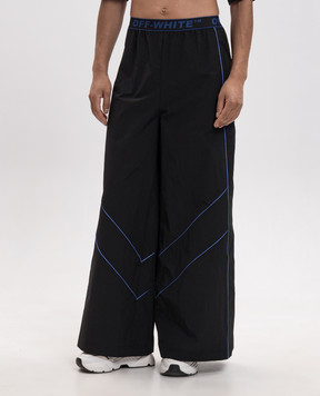 Off-White Black sweatpants with logo pattern 2FH00609B