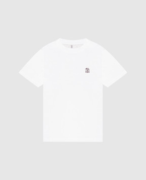 Brunello Cucinelli White T-shirt with embroidered emblem B0B13T704B