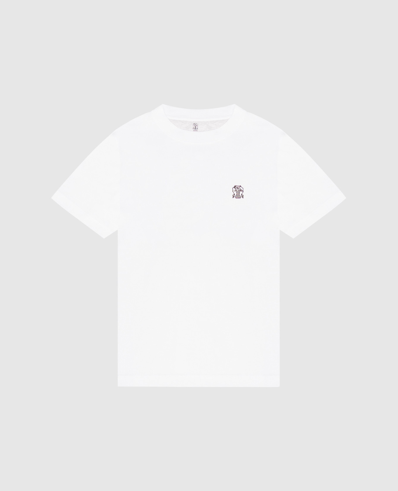 White T-shirt with embroidered emblem
