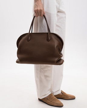 The Row Agnes 15 brown leather tote bag W2201L663
