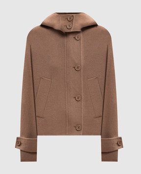 Twinset Beige cropped coat with wool 262TP2010